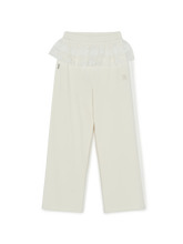 Women's Basic Lace Ruffle Semi Wide Pants