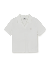 Women's Basic Slim Fit Crop Open Collar Polo T-Shirts