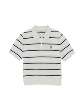 Women's Varsity Stripe Crop Polo T-Shirts