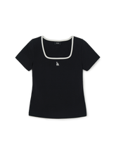 Women's Basic Square Neck Slim Fit T-shirt