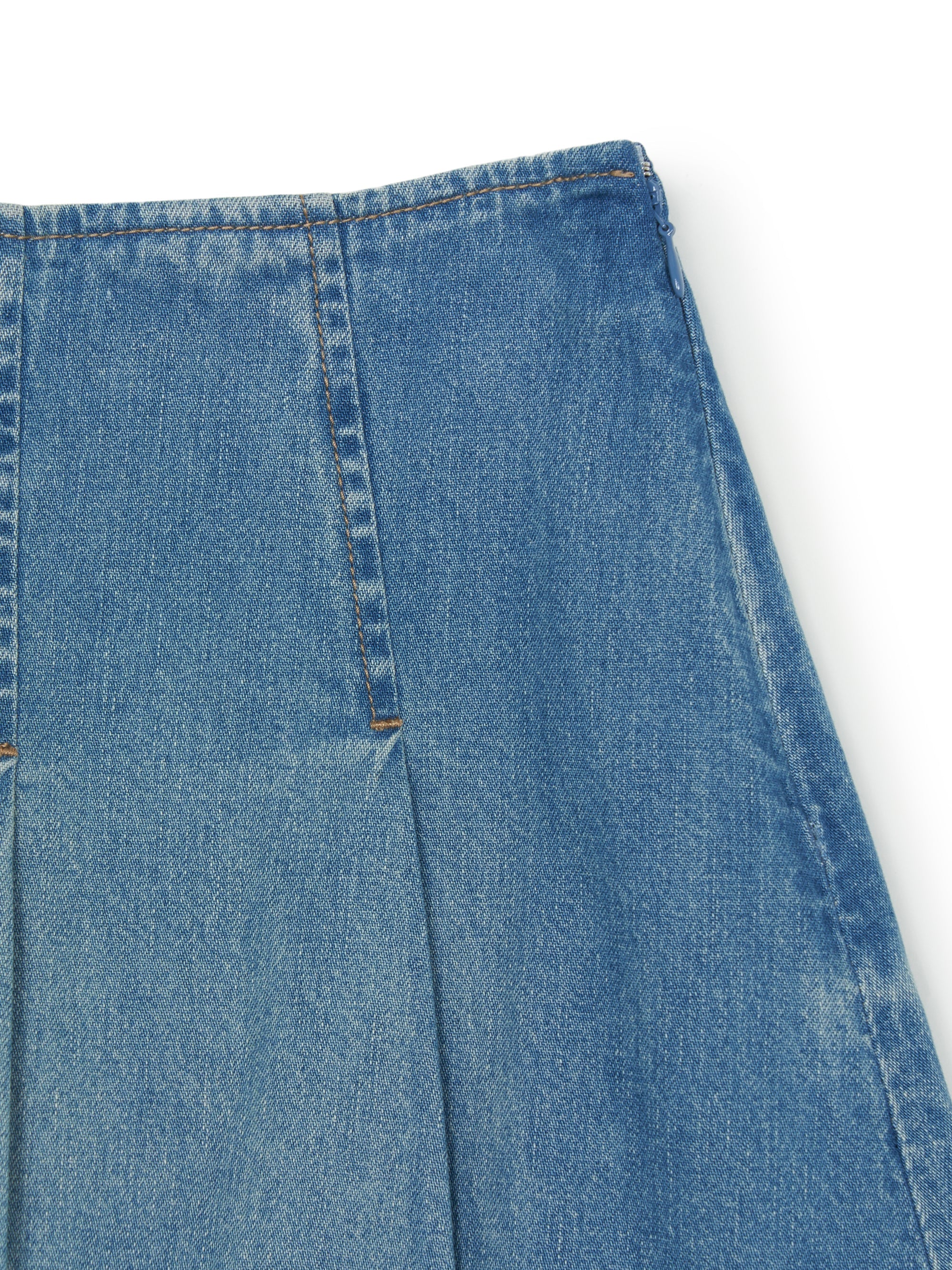 Women's Varsity Vintage Denim Cargo Pleated Skirt