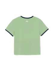 Women's Lettering Slim Semi Crop Linger T-shirts