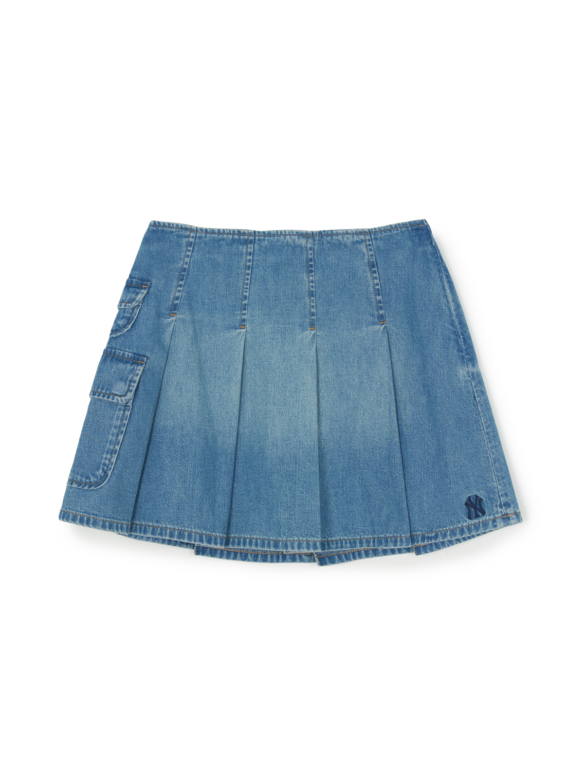 Women's Varsity Vintage Denim Cargo Pleated Skirt