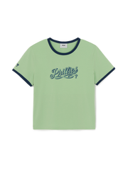 Women's Lettering Slim Semi Crop Linger T-shirts