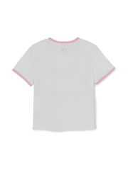 Women's Lettering Slim Semi Crop Linger T-shirts